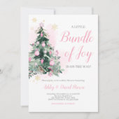 Invitation Petit ensemble de Baby shower de Noël de la joie (Devant)