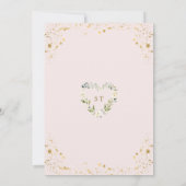 Invitation Petit Ensemble De Joy Baby shower Floral Or Blanc (Dos)
