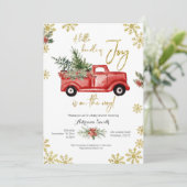 Invitation Petit ensemble de Joy Red Truck Baby shower (Debout devant)