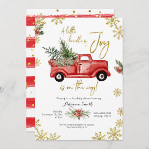 Invitation Petit ensemble de Joy Red Truck Baby shower