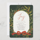 Invitation Petit ensemble de Joy Wreath Green Baby shower (Devant)