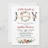Invitation Petit ensemble de Joyeux Poinsettia Baby shower fl (Devant)