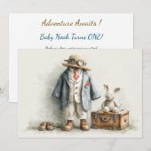 Invitation Petit explorateur 1ère fête d'anniversaire (Devant / Derrière)