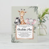 Invitation Petit Explorateur Safari Animaux Garçon Baby Showe (Debout devant)