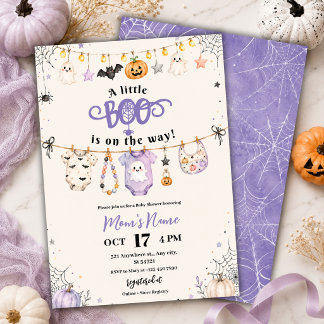 Invitation Petit Fantôme Boo Fête Prénatale Halloween Bébé