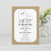 Invitation Petit Fantôme BOO Rustique Baby Shower Halloween (Debout devant)
