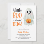 Invitation Petit fantôme citrouille Halloween baby shower (Devant)