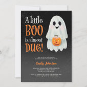 Invitation Petit fantôme citrouille Halloween baby shower (Devant)