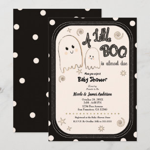 Invitation Petit Fantôme Fantaisiste BOO Baby Shower Hallowee