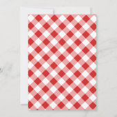 Invitation Petit fermier gingham tracteur bébé douche animaux (Dos)