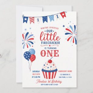 Invitation Petit feu d'artifice 4 juillet 1er anniversaire