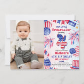 Invitation Petit feu d'artifice 4 juillet  4e anniversaire Ph (Devant)