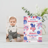 Invitation Petit feu d'artifice 4 juillet  4e anniversaire Ph (Debout devant)