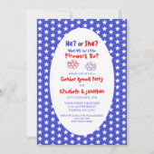 Invitation Petit feu d'artifice de la révélation de genre amé (Devant)