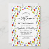 Invitation Petit Fleur sauvage 1er anniversaire (Devant)