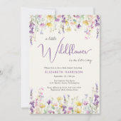 Invitation Petit Fleur sauvage Aquarelle Bébé Fille Douche (Devant)