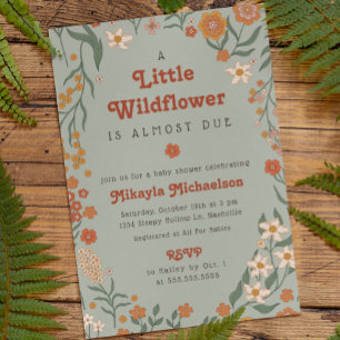 Invitation Petit Fleur sauvage Automne Rustique Boho Baby sho