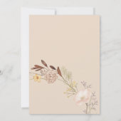 Invitation Petit Fleur sauvage Baby Girl Douche Automne Flora (Dos)