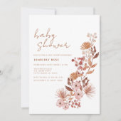 Invitation Petit Fleur sauvage Baby shower en terre cuite Boh (Devant)