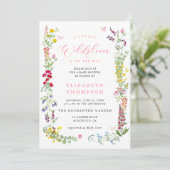 Invitation Petit Fleur sauvage Baby shower Floral Fille douce (Debout devant)