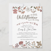 Invitation Petit Fleur sauvage Bébé Fille Douche Automne Boho (Devant)