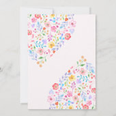 Invitation Petit Fleur sauvage Bébé Fille Douche Coeur mignon (Dos)