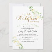 Invitation Petit Fleur sauvage bébé fille douche Jaune Floral (Devant)