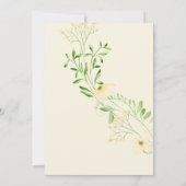 Invitation Petit Fleur sauvage bébé fille douche Jaune Floral (Dos)