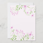 Invitation Petit Fleur sauvage bébé fille douche rose Fleur (Dos)