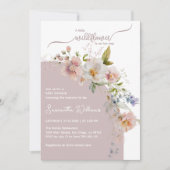 Invitation Petit Fleur sauvage Boho Baby Girl Douche (Devant)
