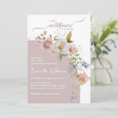 Invitation Petit Fleur sauvage Boho Baby Girl Douche (Debout devant)