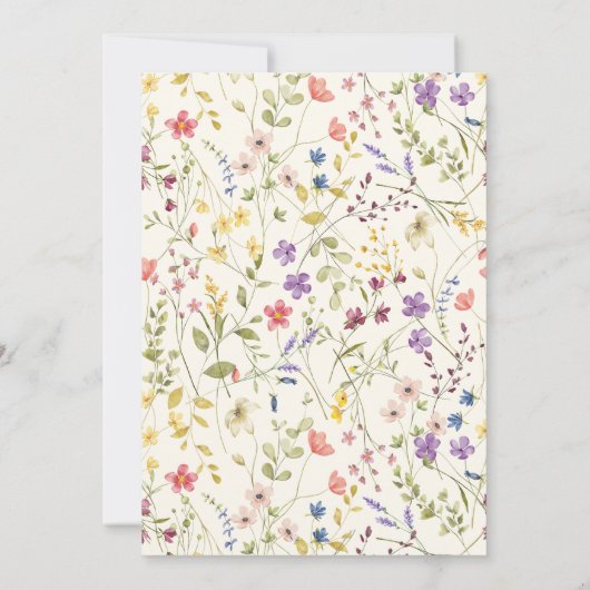 Invitation Petit Fleur sauvage Boho Chic Script Baby shower (Dos)