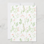 Invitation Petit fleur sauvage boho rose vif douche bébé fill (Dos)