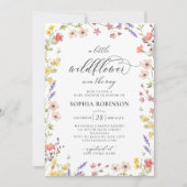 Invitation Petit Fleur sauvage Chic Boho Script Baby shower (Devant)