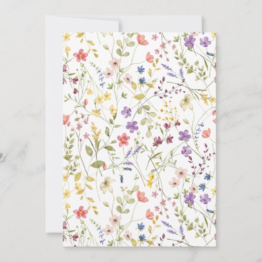 Invitation Petit Fleur sauvage Chic Boho Script Baby shower (Dos)