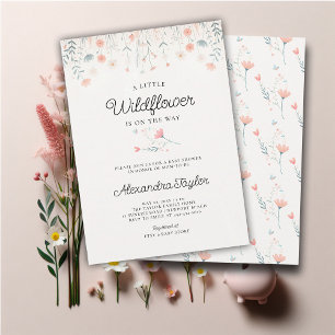 Invitation Petit Fleur sauvage Corail minuscule Turquoise béb