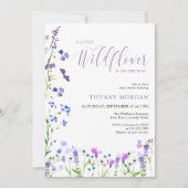 Invitation Petit Fleur sauvage Élégant Baby shower pourpre (Devant)