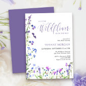 Invitation Petit Fleur sauvage Élégant Baby shower pourpre