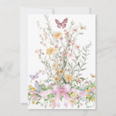 Invitation Petit Fleur sauvage Floral Bow Girl Baby shower (Dos)