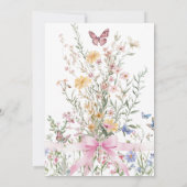 Invitation Petit Fleur sauvage Floral Girl Pink Bow Baby show (Dos)