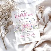 Invitation Petit Fleur sauvage Floral Girl Pink Bow Baby show