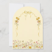 Invitation Petit fleur sauvage jaune Bow Baby girl douche (Dos)