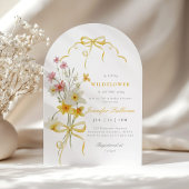 Invitation Petit fleur sauvage jaune Bow Baby girl douche