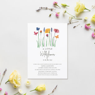 Invitation Petit Fleur sauvage Joli bébé Baby shower fille