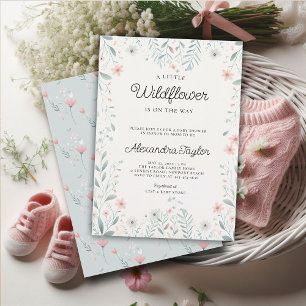 Invitation Petit Fleur sauvage Minuscule Périwinkle Baby Girl