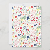 Invitation Petit Fleur sauvage moderne Croix Motif Baptême (Dos)