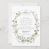 Invitation Petit Fleur sauvage Purple Floral Baby Girl Douche (Devant)