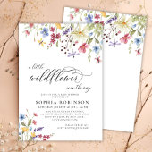 Invitation Petit Fleur sauvage Script Baby shower Boho