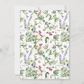 Invitation Petit Fleur sauvage Script Baby shower Floral (Dos)