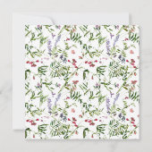 Invitation Petit Fleur sauvage Script Girl Baby shower floral (Dos)